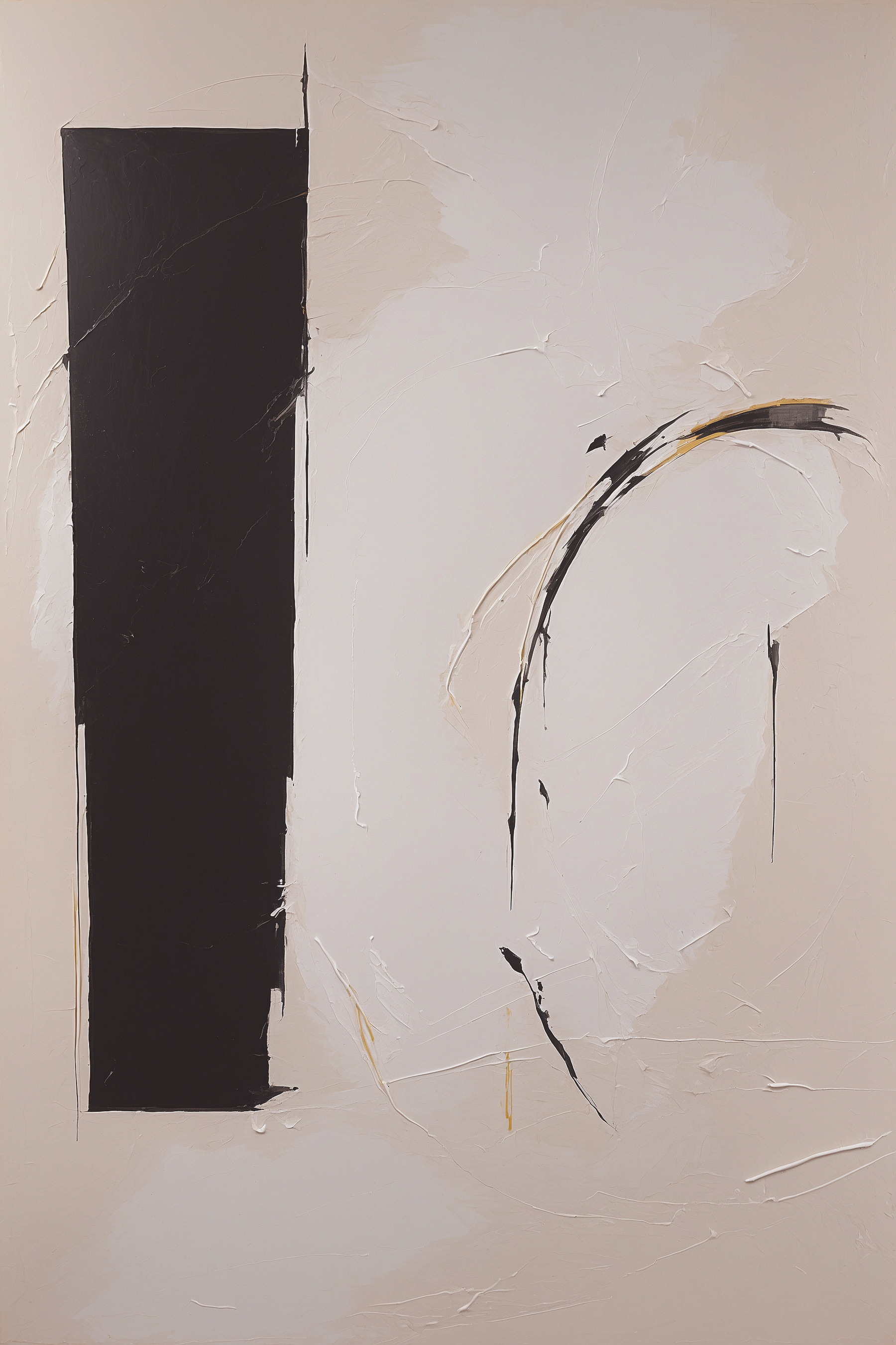 A black and white rectangular object with yellow lines A black and white rectangular object with yellow lines