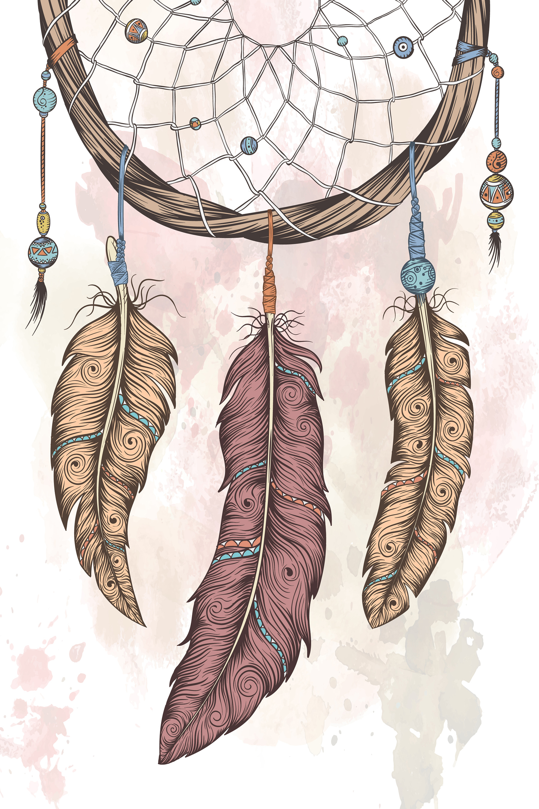 A dream catcher with feathers A dream catcher with feathers