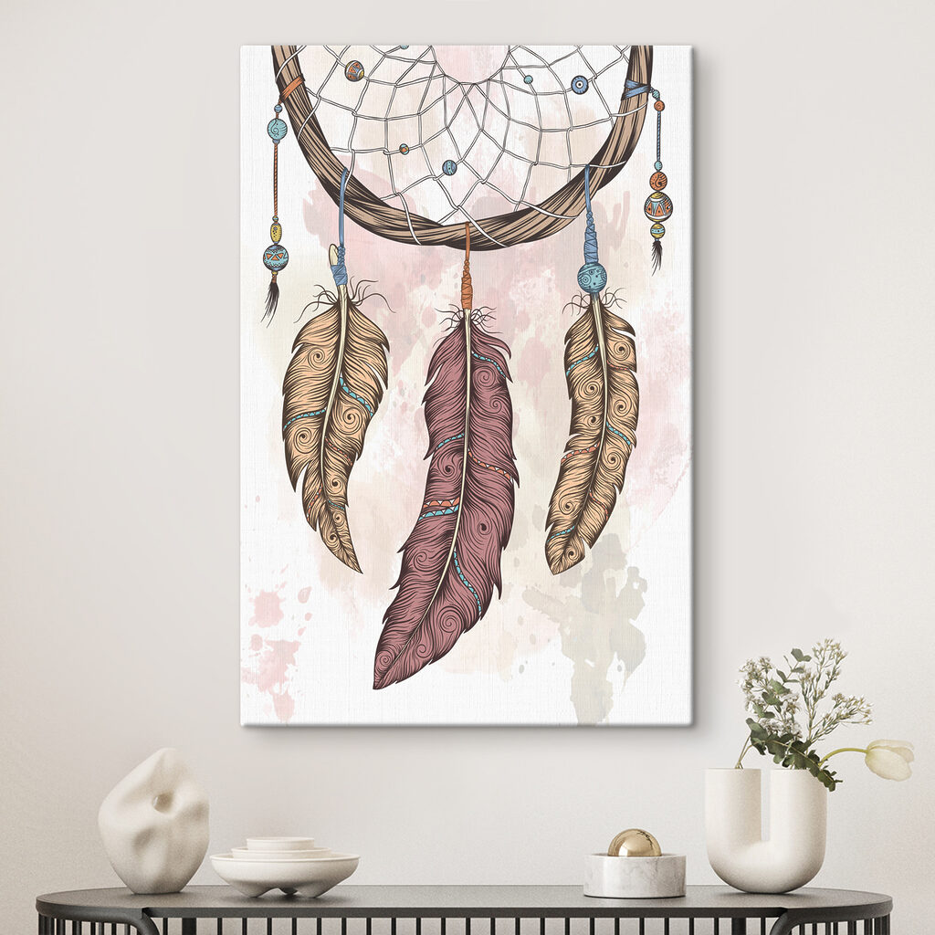 A dream catcher with feathers A dream catcher with feathers