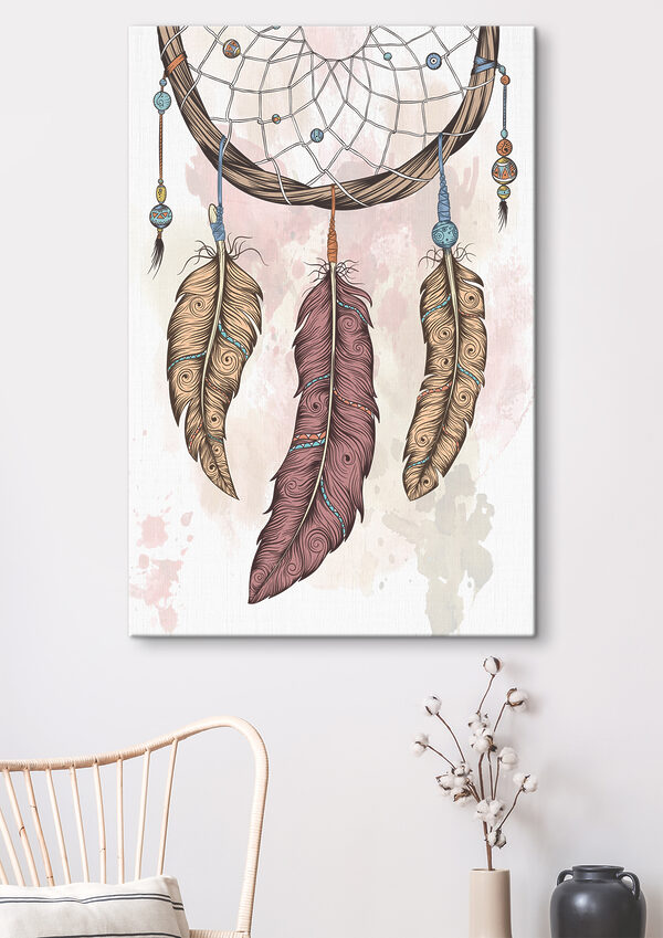 A dream catcher with feathers A dream catcher with feathers