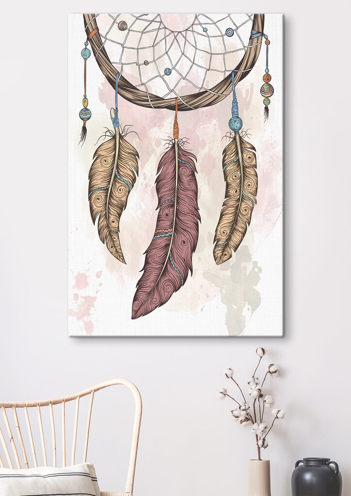 A dream catcher with feathers A dream catcher with feathers
