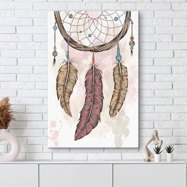 A dream catcher with feathers A dream catcher with feathers