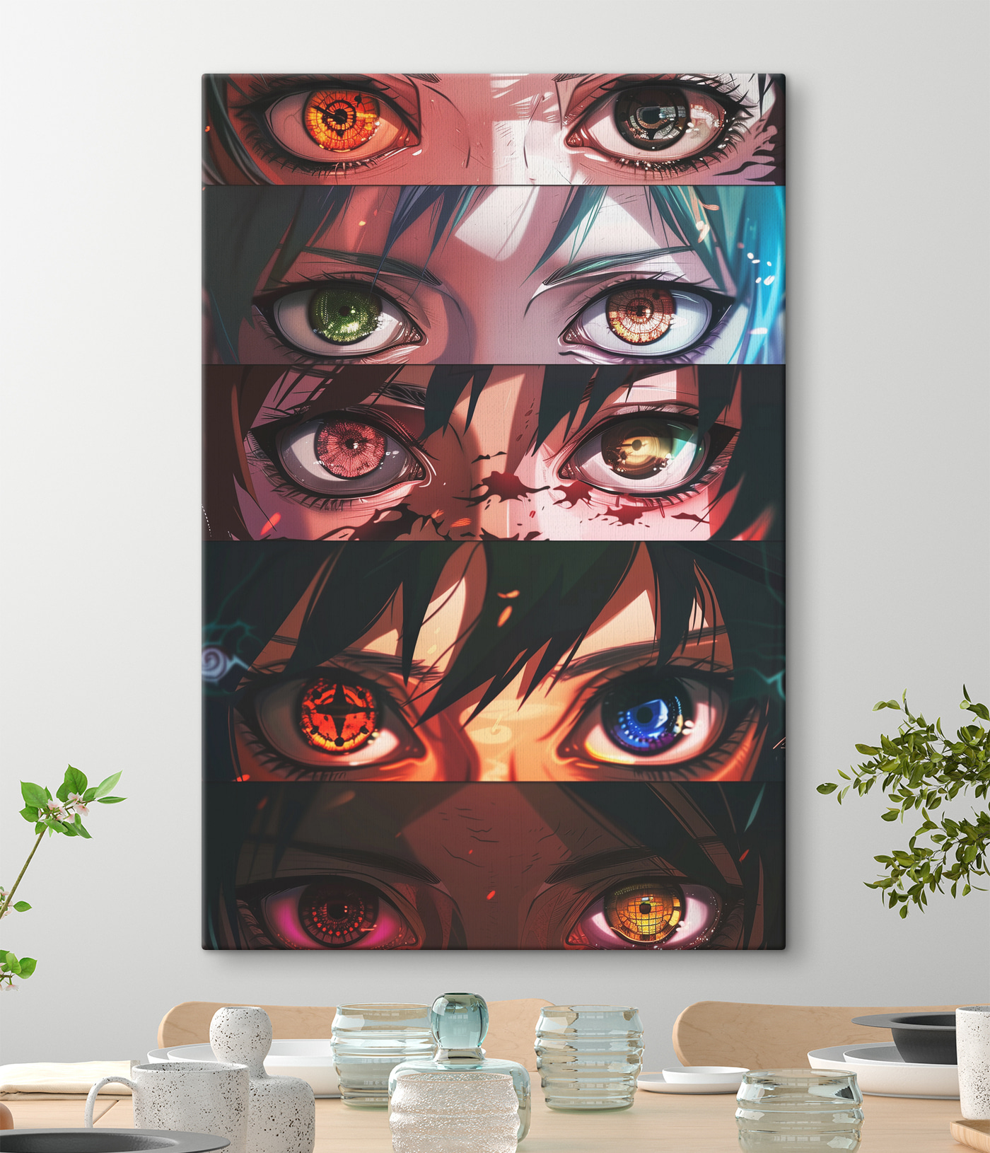 A collage of cartoon eyes