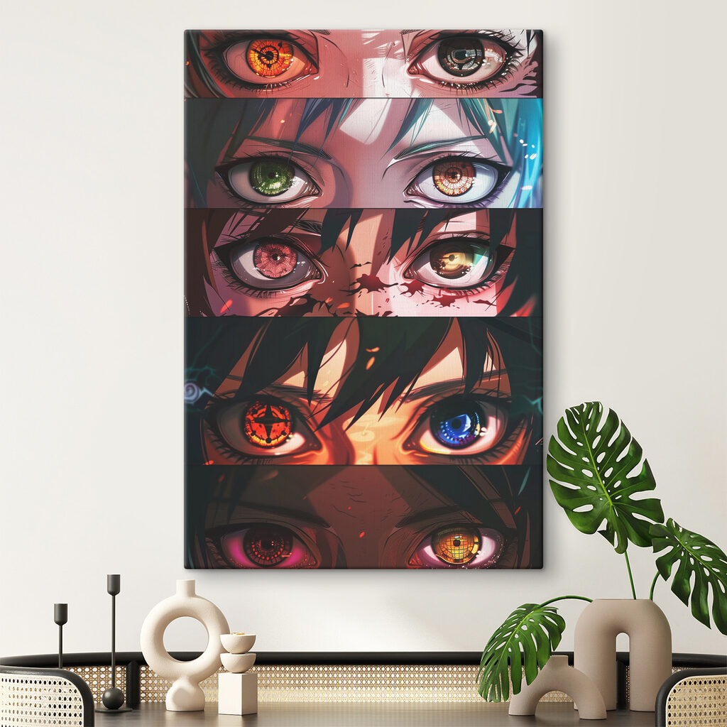 A collage of cartoon eyes