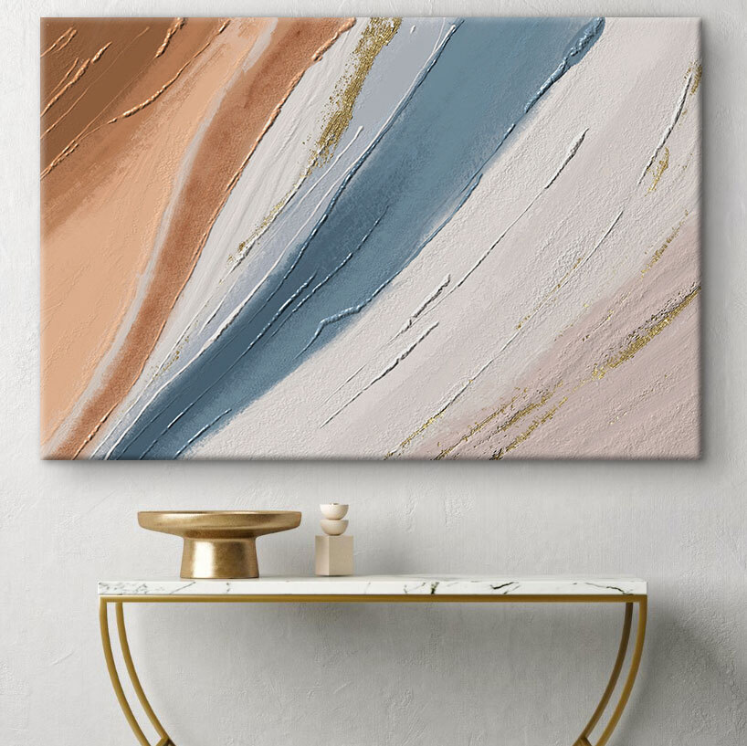 A close up of a painting