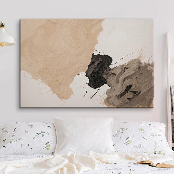 A close up of a painting