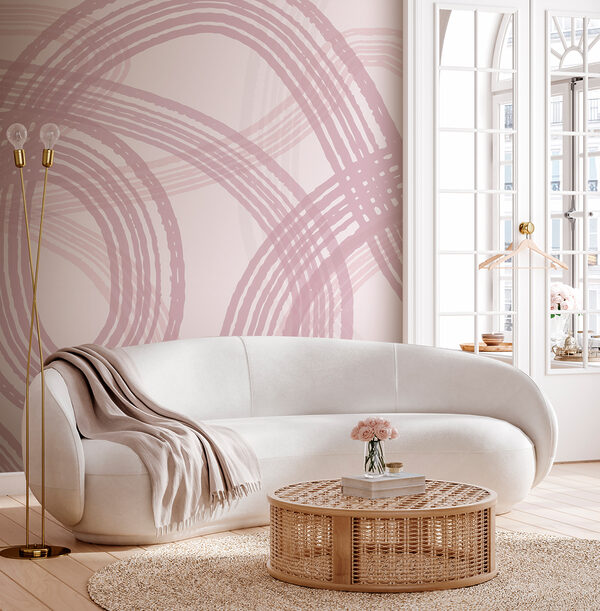 Un fondo morado y blanco con círculos Un fondo morado y blanco con círculos