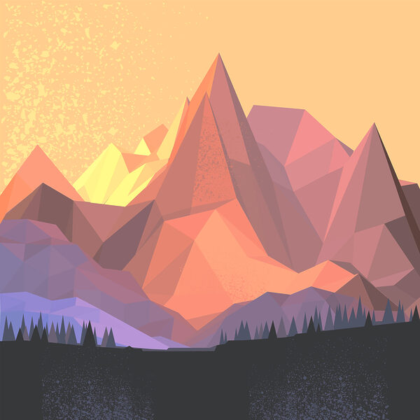 A low poly mountain range A low poly mountain range