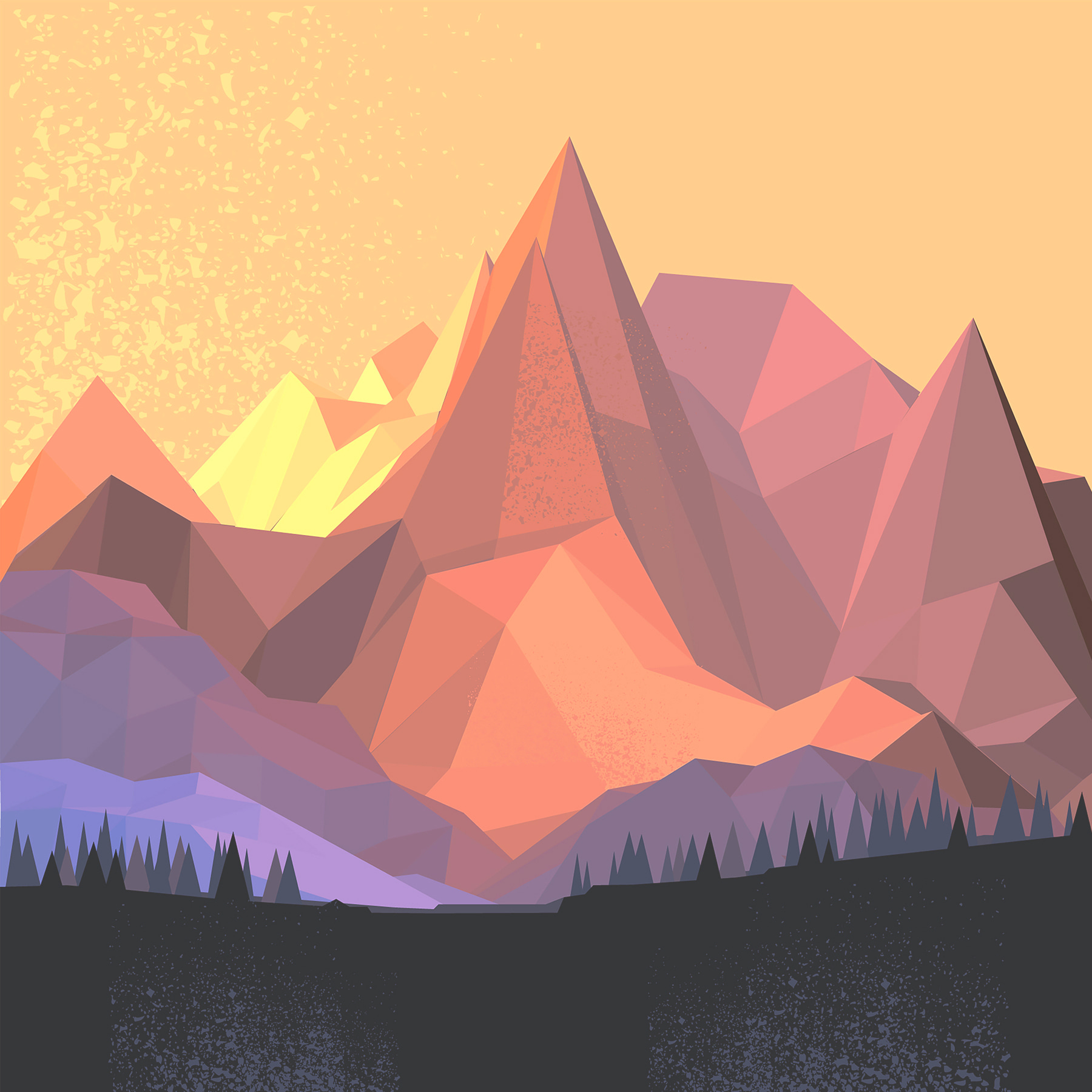A low poly mountain range A low poly mountain range
