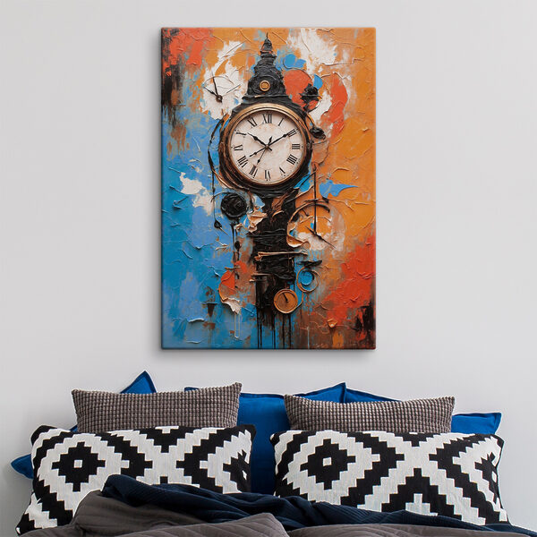 A clock with a paint on it