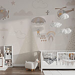 Fotomurales Un papel pintado con montañas y aviones