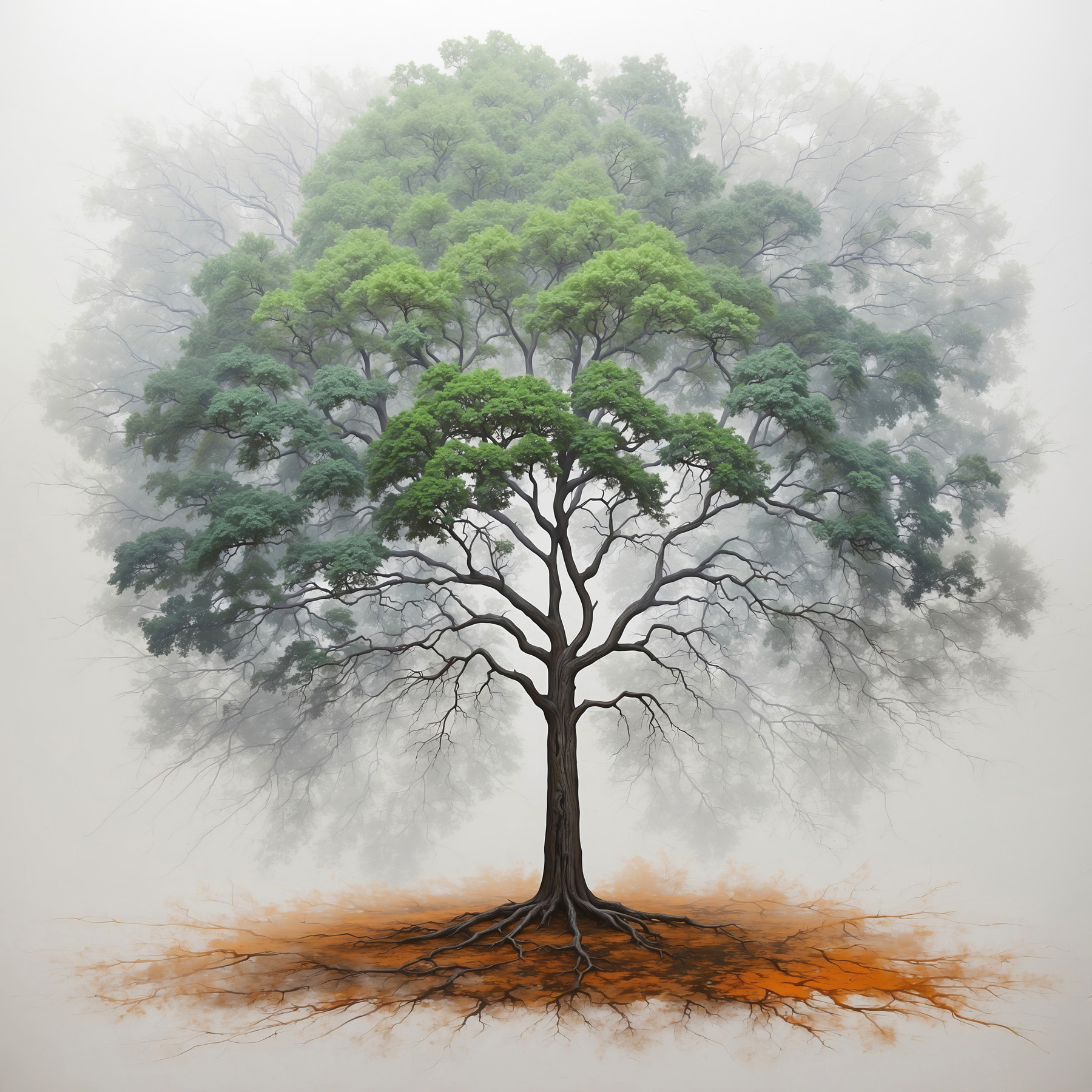 A tree with a large root system A tree with a large root system