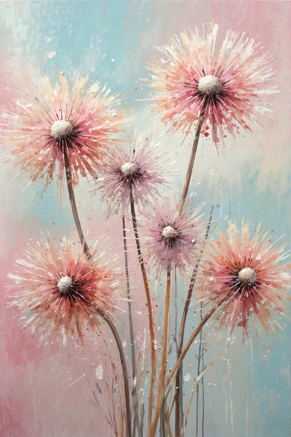 A painting of pink flowers A painting of pink flowers