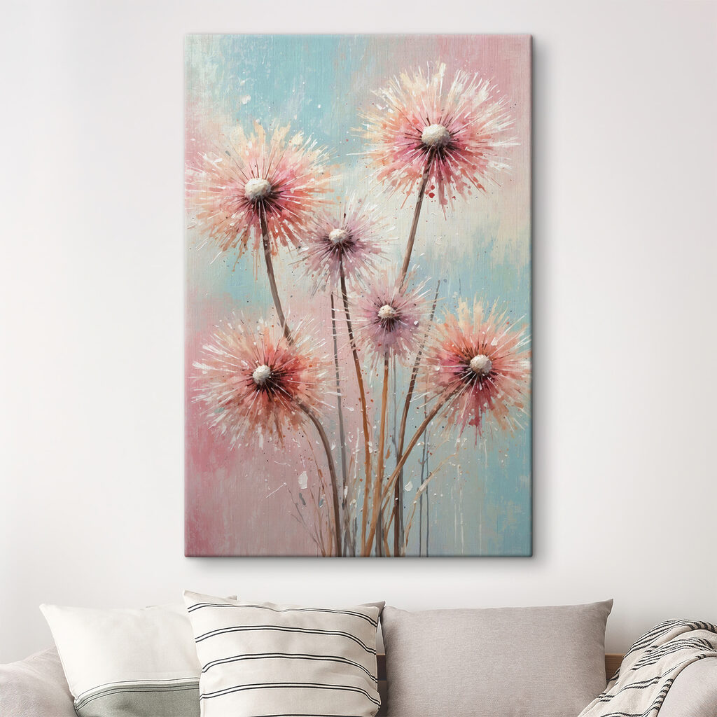 A painting of pink flowers A painting of pink flowers