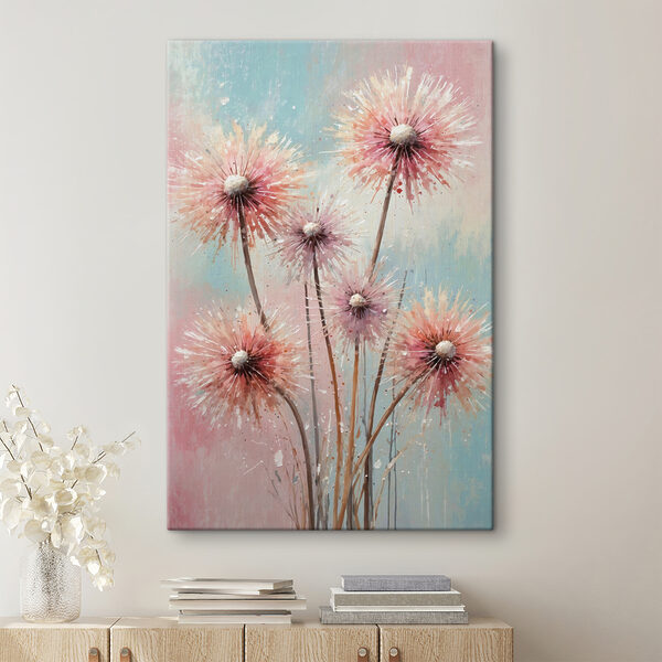 A painting of pink flowers A painting of pink flowers