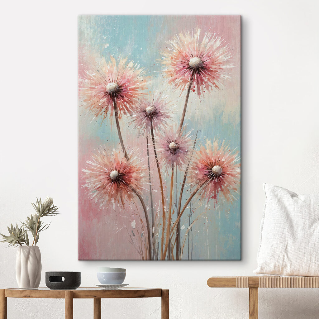 A painting of pink flowers A painting of pink flowers