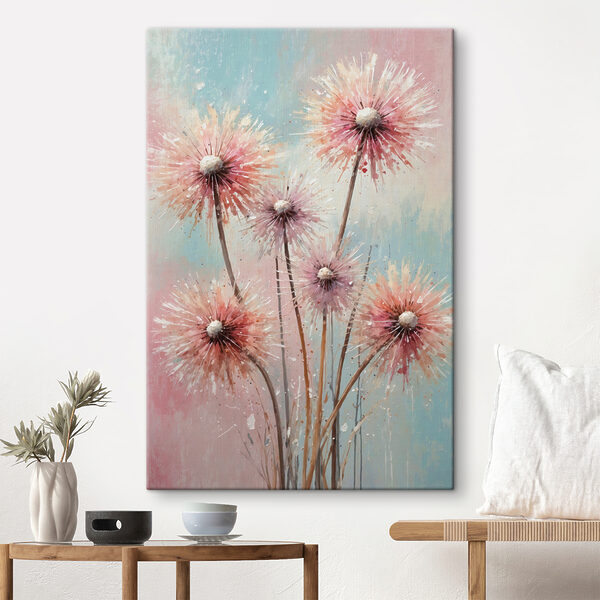 A painting of pink flowers A painting of pink flowers