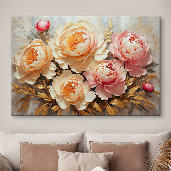 Cuadros Peonías en flor entre un frondoso follaje (SKU: s38065) Cuadros Cuadros Peonías en flor entre un frondoso follaje (SKU: s38065)