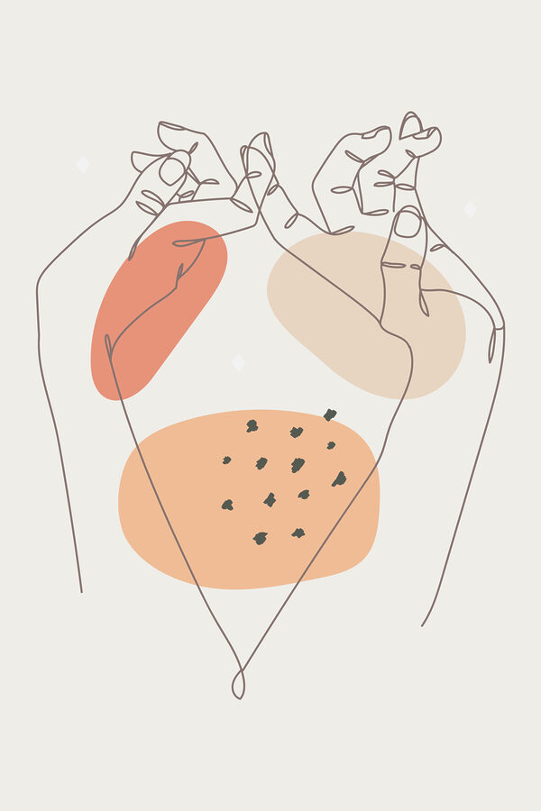 A drawing of hands holding up a piece of paper A drawing of hands holding up a piece of paper