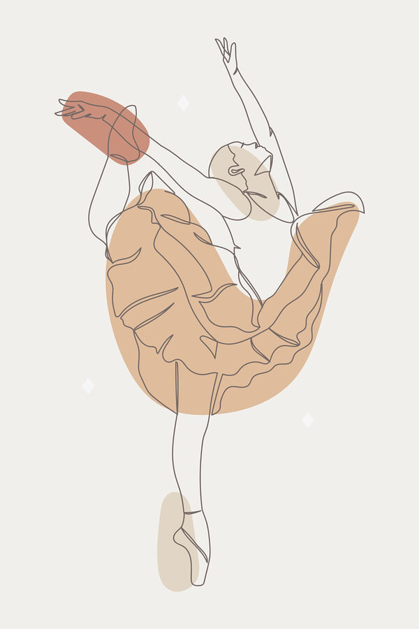A drawing of a woman dancing