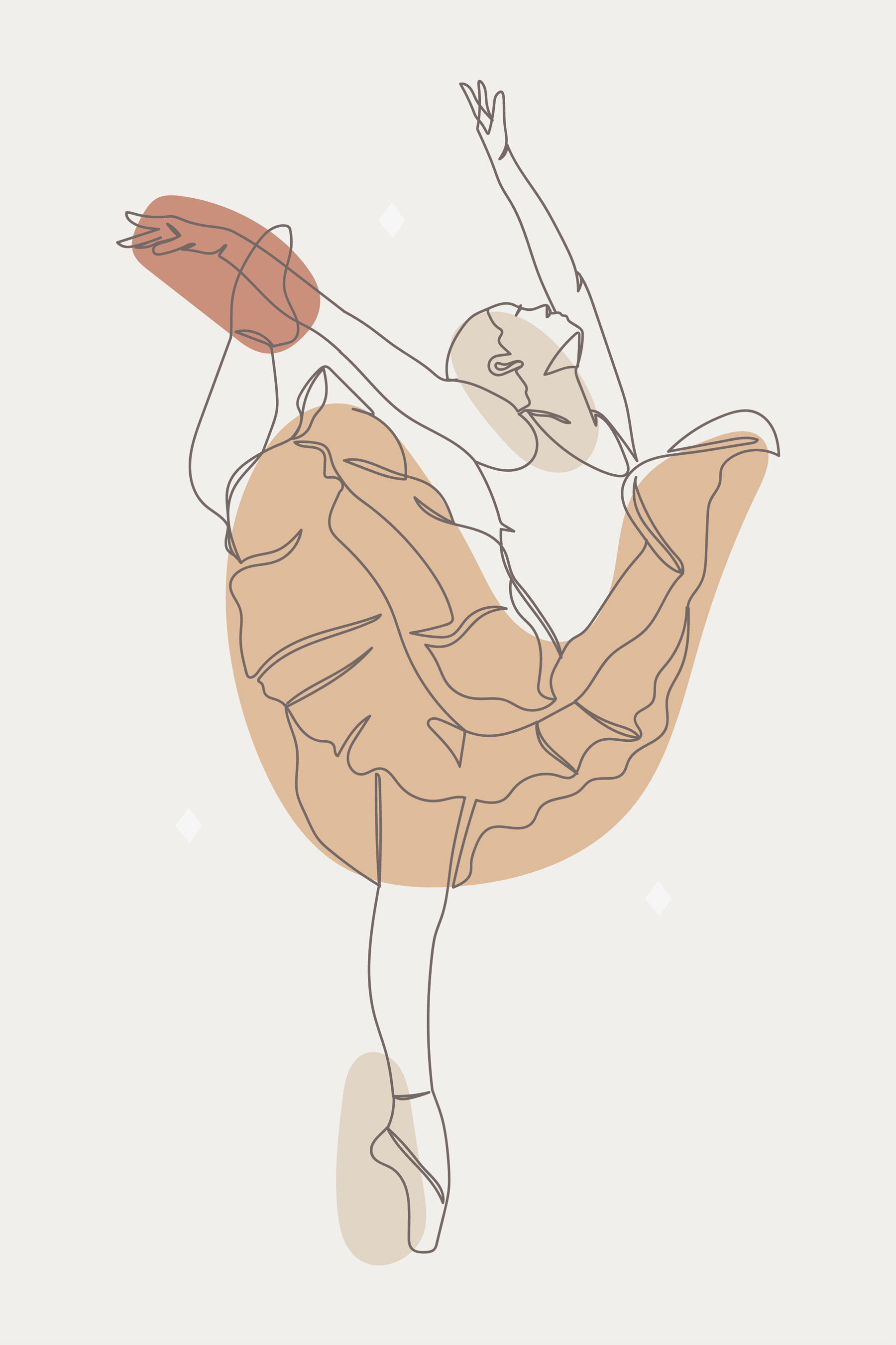 A drawing of a woman dancing