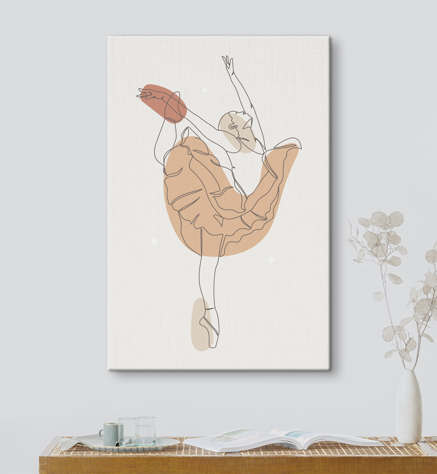 A drawing of a woman dancing