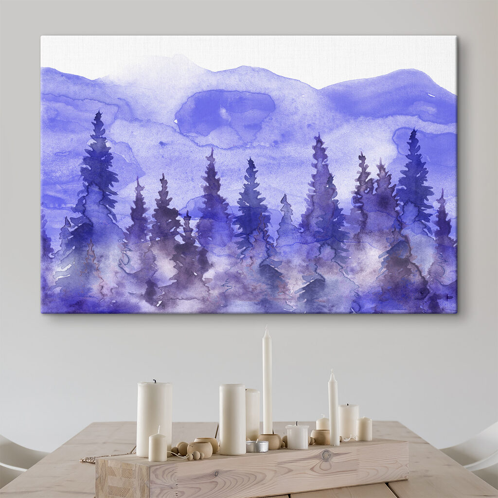 A watercolor painting of trees