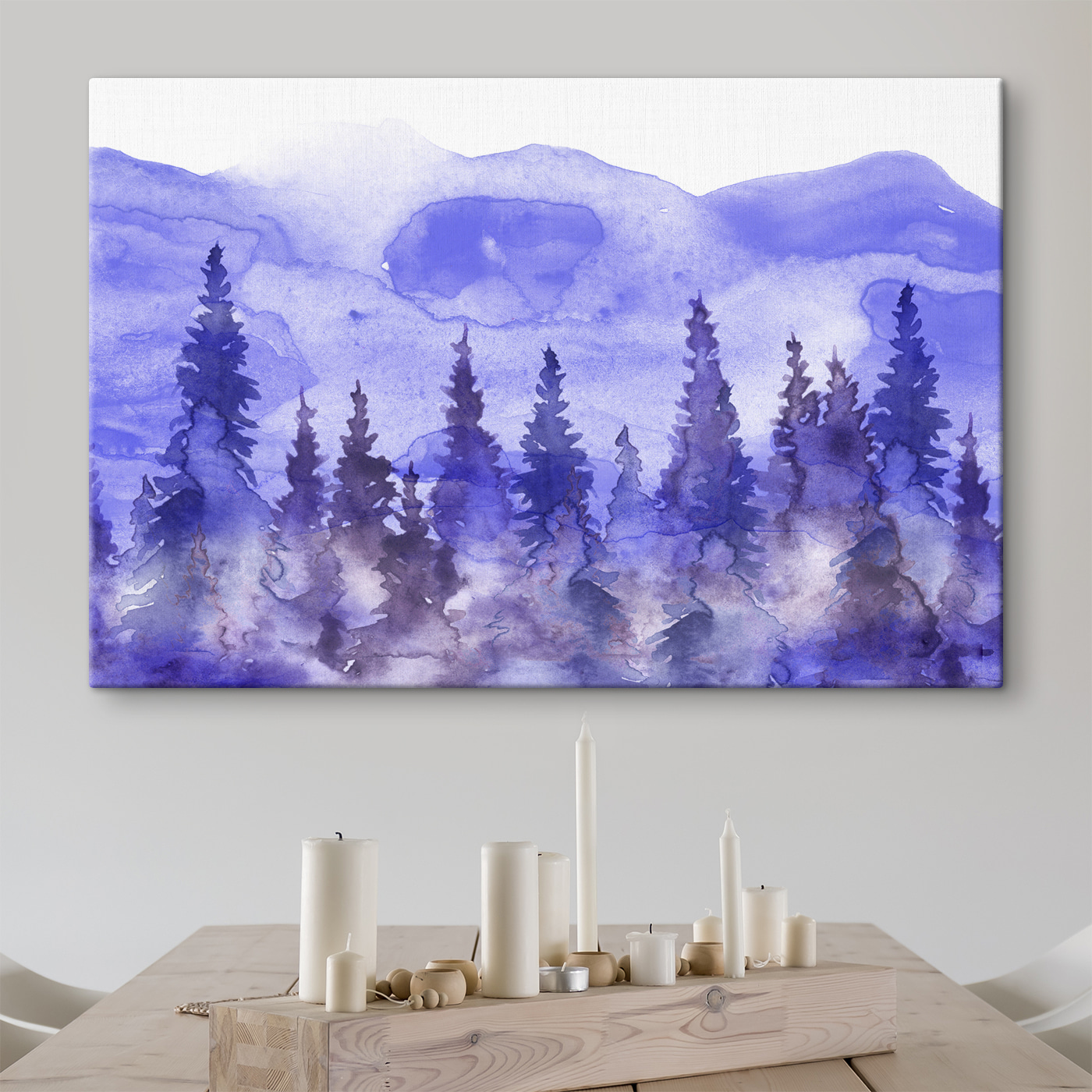 A watercolor painting of trees