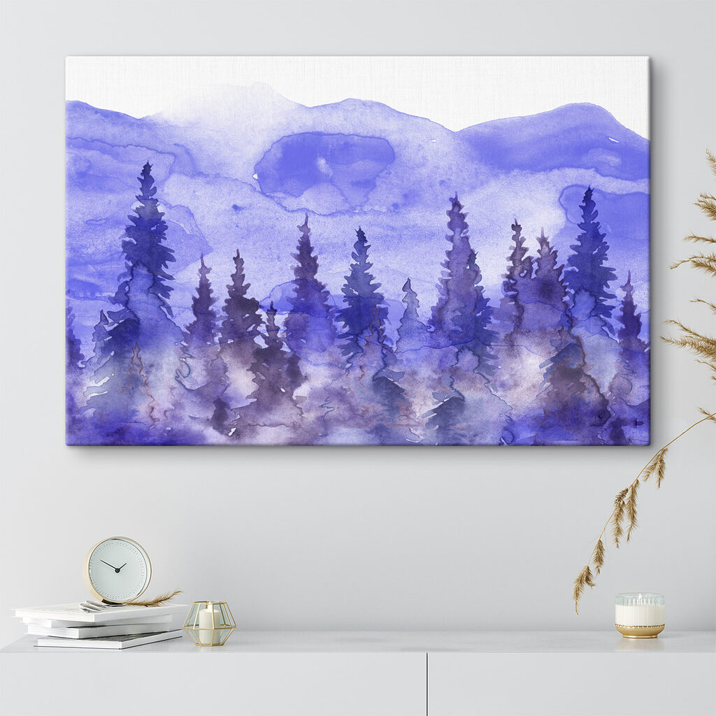 A watercolor painting of trees