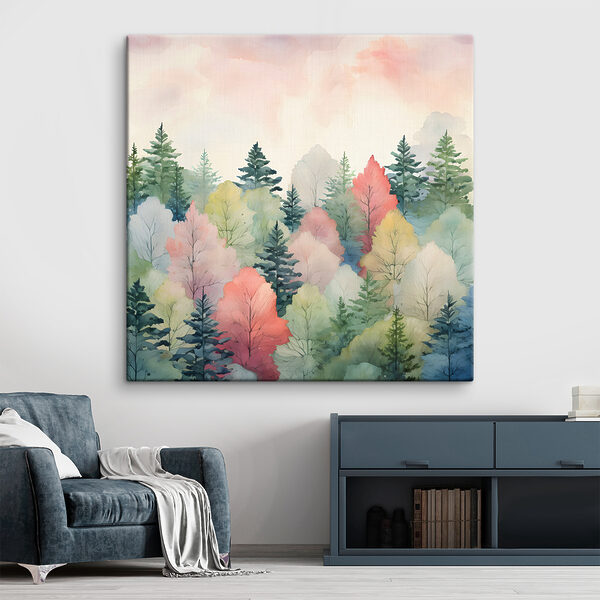 A watercolor painting of trees A watercolor painting of trees