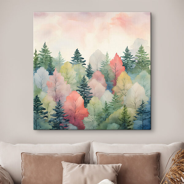 A watercolor painting of trees A watercolor painting of trees