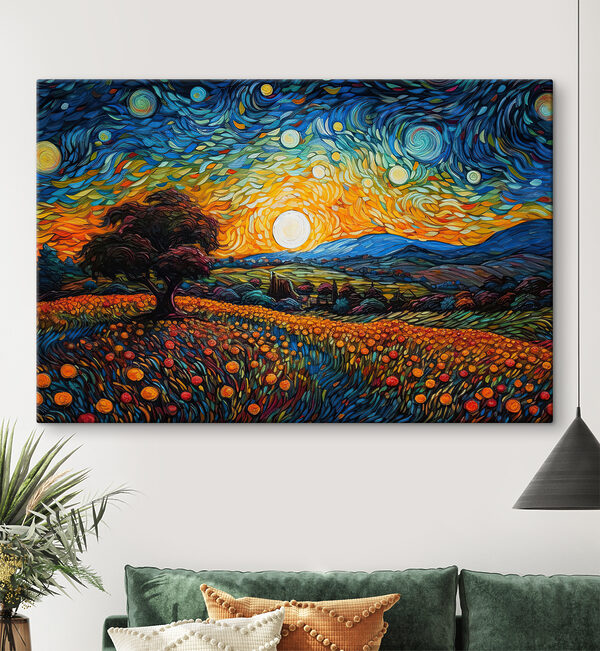 Cuadros Un cuadro que representa un paisaje con árboles y flores (SKU: s38059) Cuadros Cuadros Un cuadro que representa un paisaje con árboles y flores (SKU: s38059)