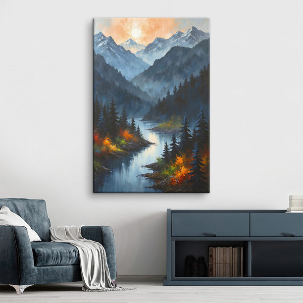 A river running through a mountain valley