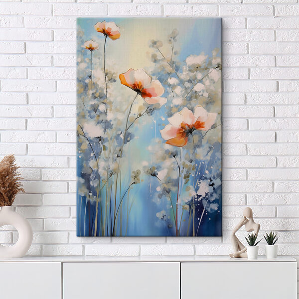 A painting of flowers and plants