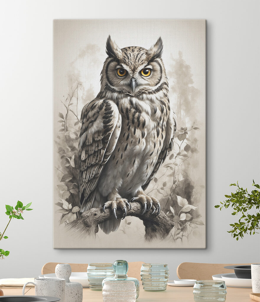 A painting of an owl A painting of an owl