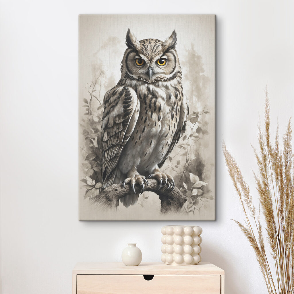 A painting of an owl A painting of an owl