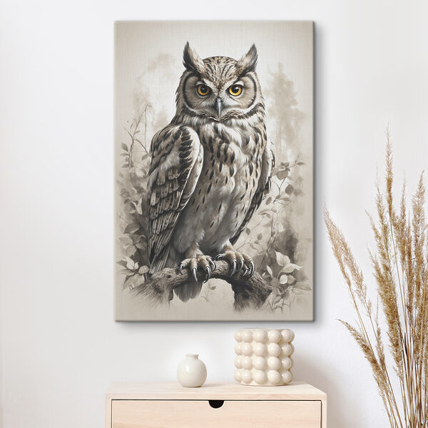 A painting of an owl A painting of an owl