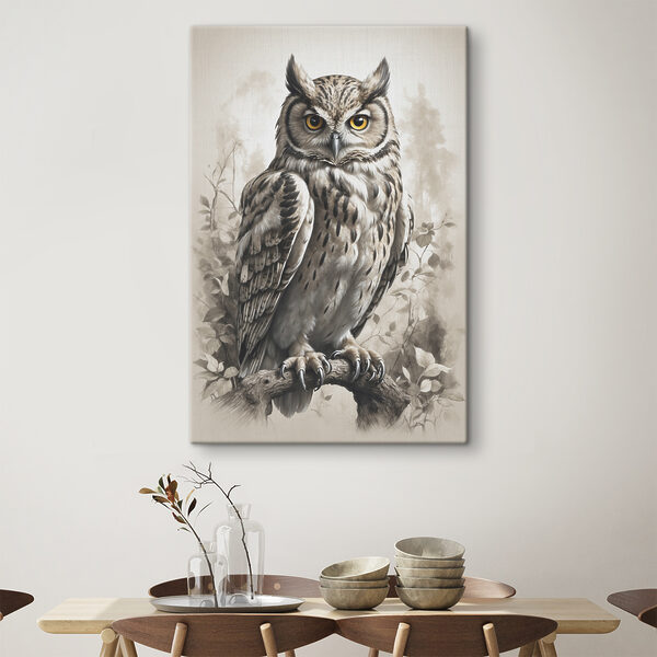 A painting of an owl A painting of an owl
