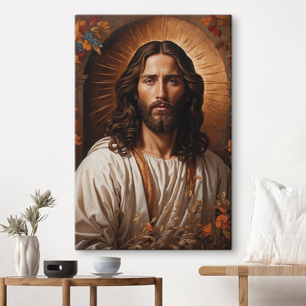 Autumn halo, serene sacred gaze