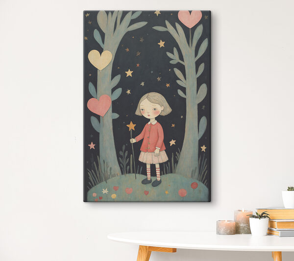 A girl holding a magic wand in the woods A girl holding a magic wand in the woods
