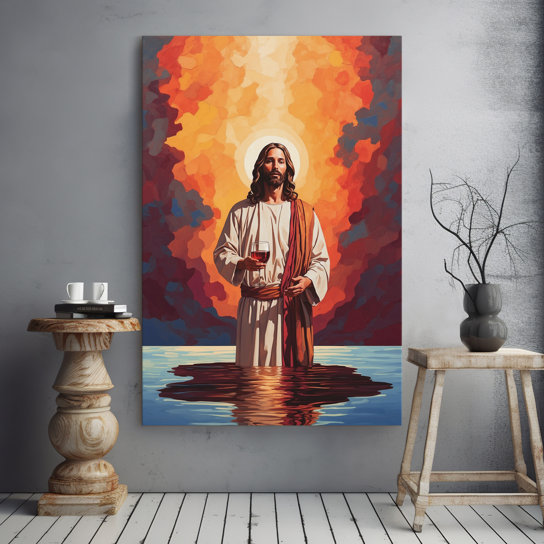 A painting of a man holding a glass of wine A painting of a man holding a glass of wine