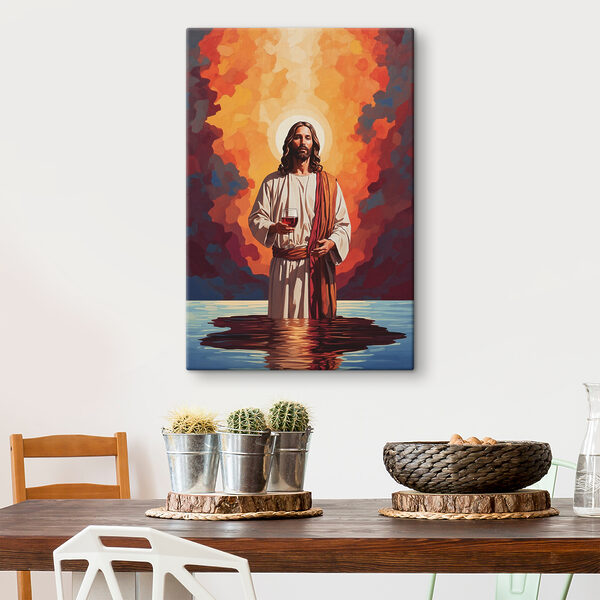 A painting of a man holding a glass of wine A painting of a man holding a glass of wine