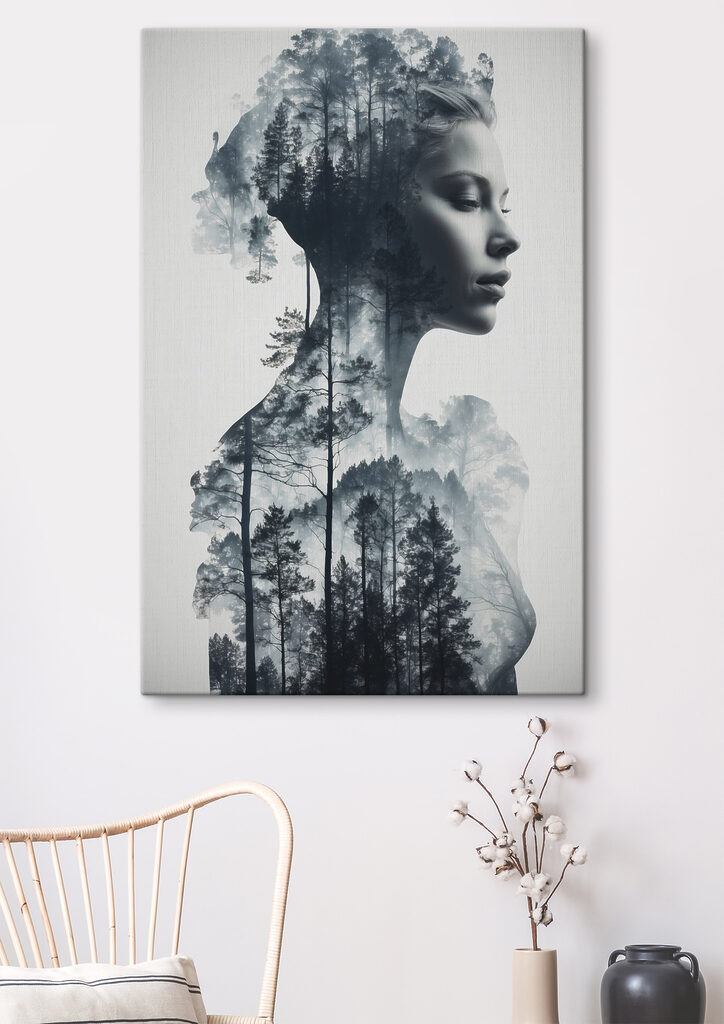 A woman's face and a tree A woman's face and a tree