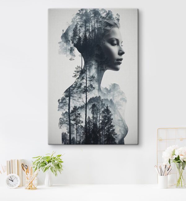 A woman's face and a tree A woman's face and a tree