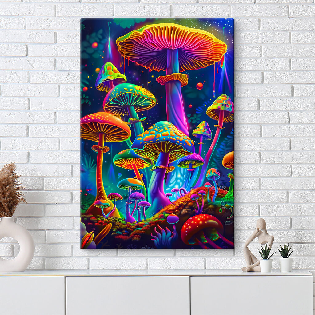 A colorful mushrooms in a forest A colorful mushrooms in a forest