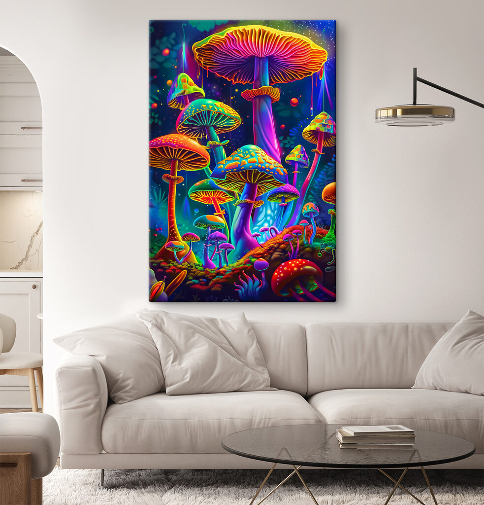 A colorful mushrooms in a forest A colorful mushrooms in a forest
