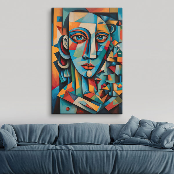 A painting of a woman's face