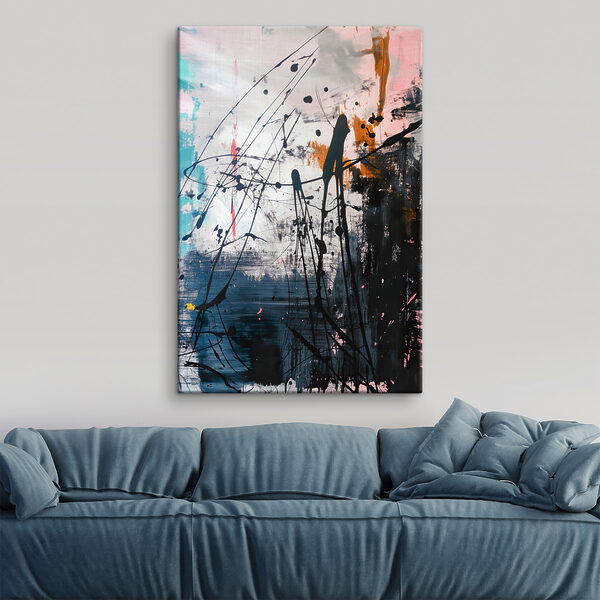 A painting of splattered paint