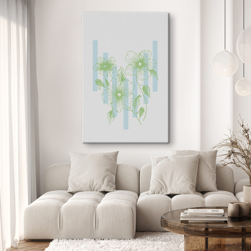 A drawing of flowers on a wall A drawing of flowers on a wall