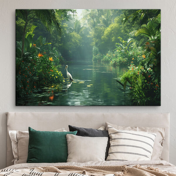 A bird in a river